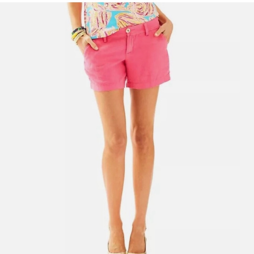 Lilly Pulitzer Pink Linen Shorts 0